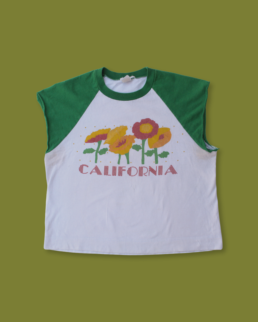 California Poppy Graphic Cut-off Tank