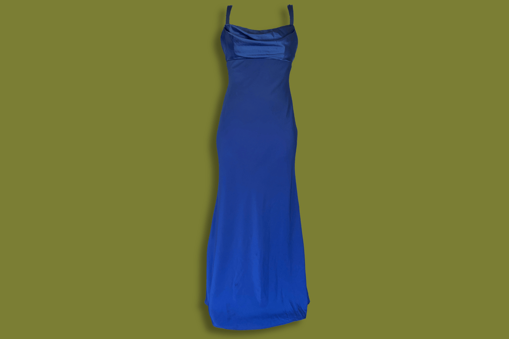 Cowl Neck Drape-Back Gown