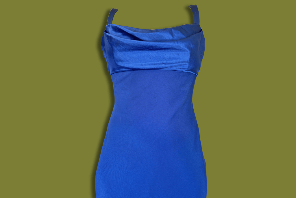 Cowl Neck Drape-Back Gown