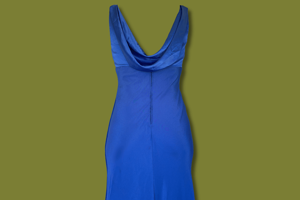 Cowl Neck Drape-Back Gown