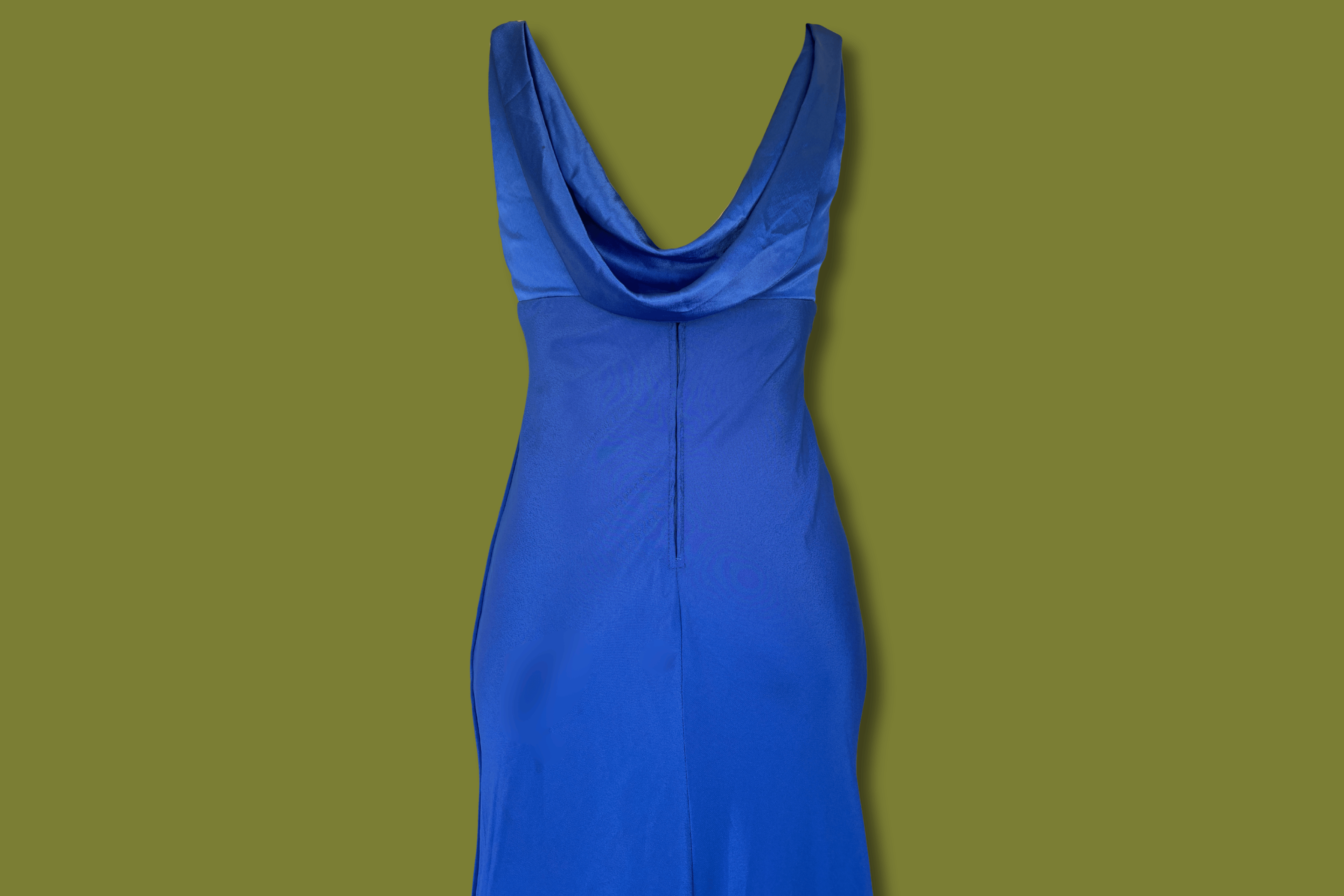 Cowl Neck Drape-Back Gown