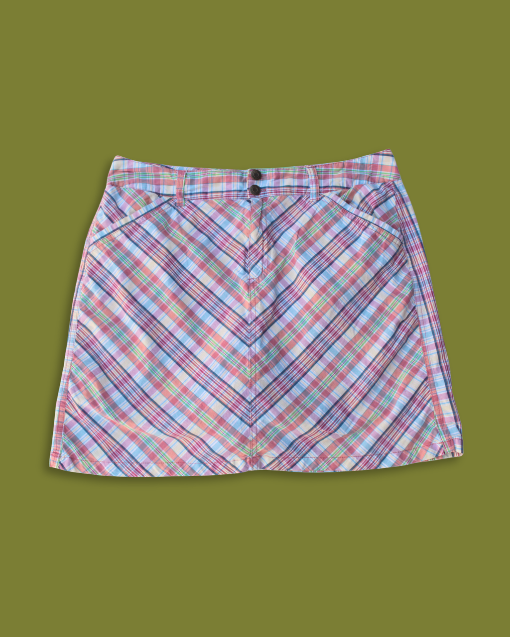 Colorful Plaid A-line Midi-skirt