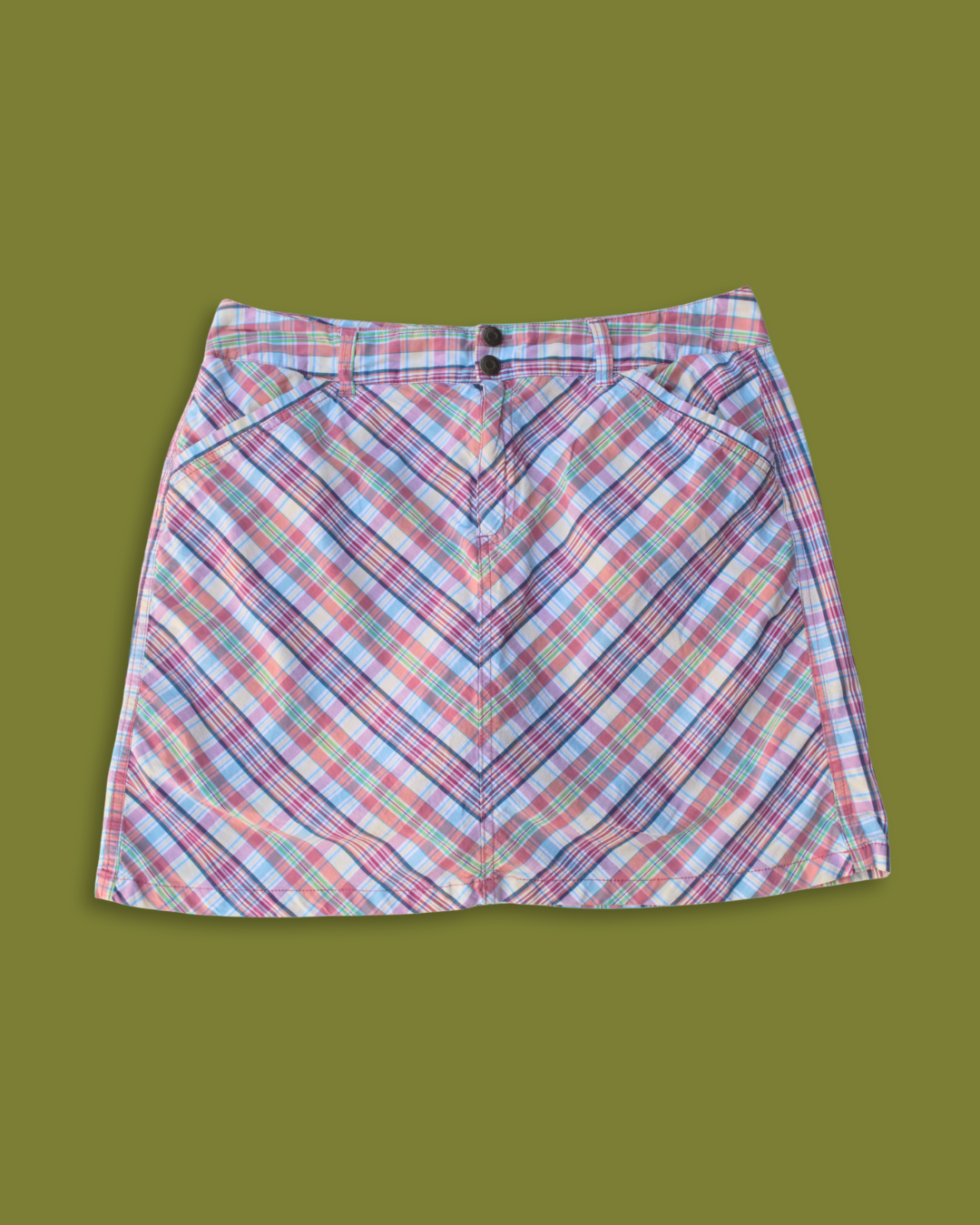 Colorful Plaid A-line Midi-skirt