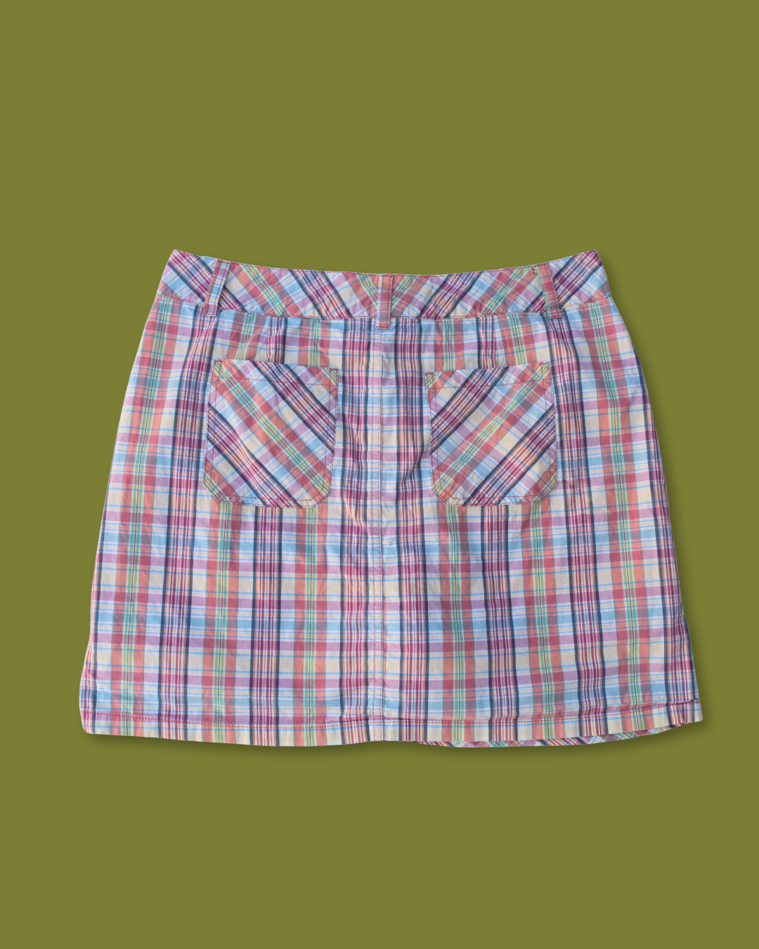 Colorful Plaid A-line Midi-skirt