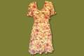 Floral Ruffle-front Midi Dress