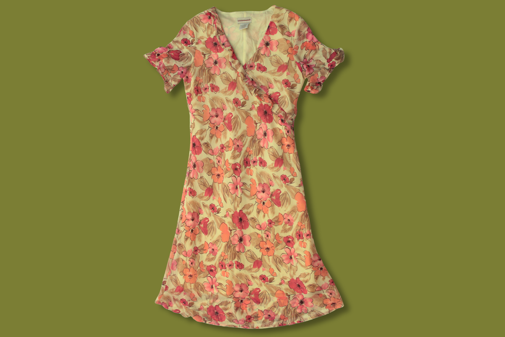 Floral Ruffle-front Midi Dress
