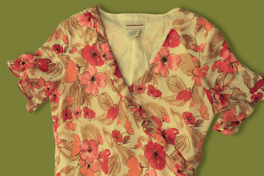Floral Ruffle-front Midi Dress