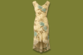 Floral Beaded Cowl-neck Midi Dress