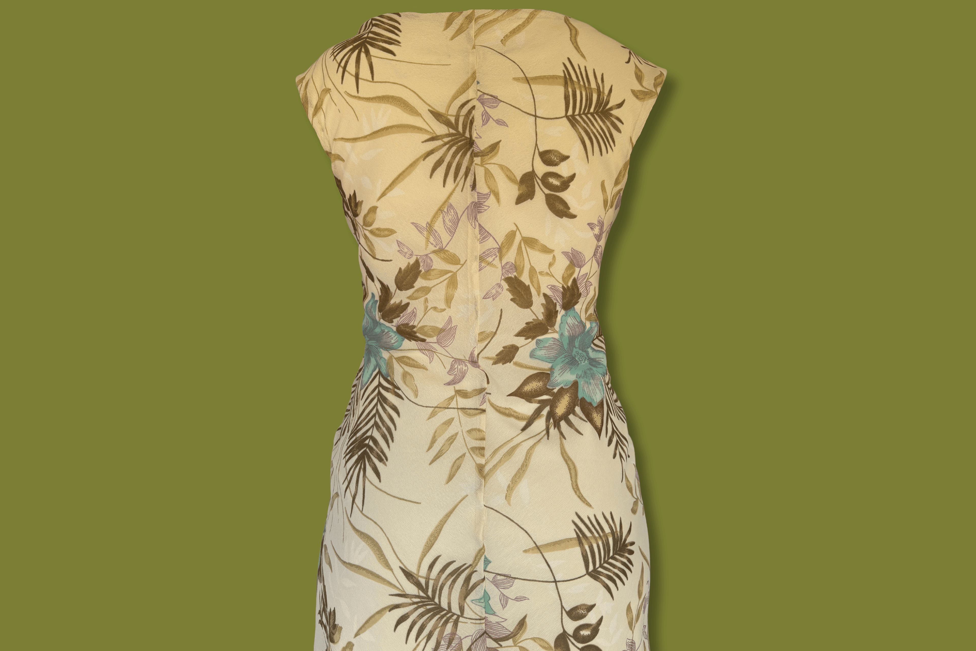 Floral Beaded Cowl-neck Midi Dress