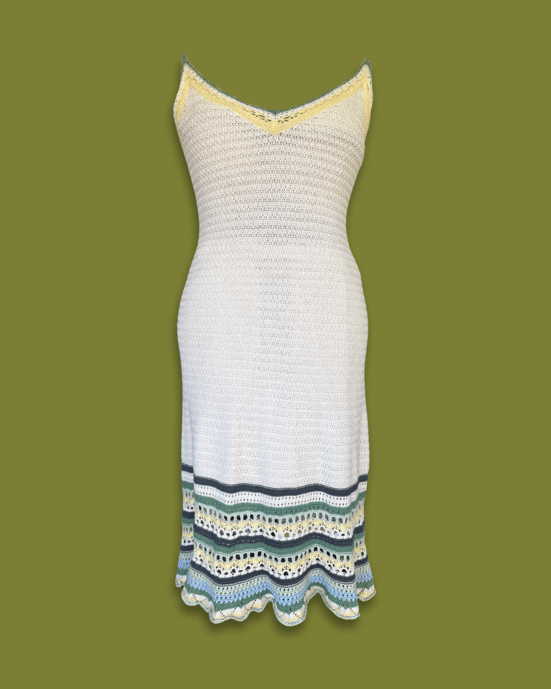 Crochet Striped Maxi Dress