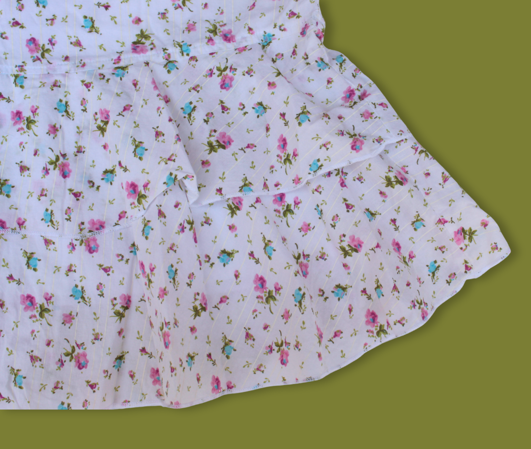 Dainty Floral Tiered Ruffle Midi Skirt