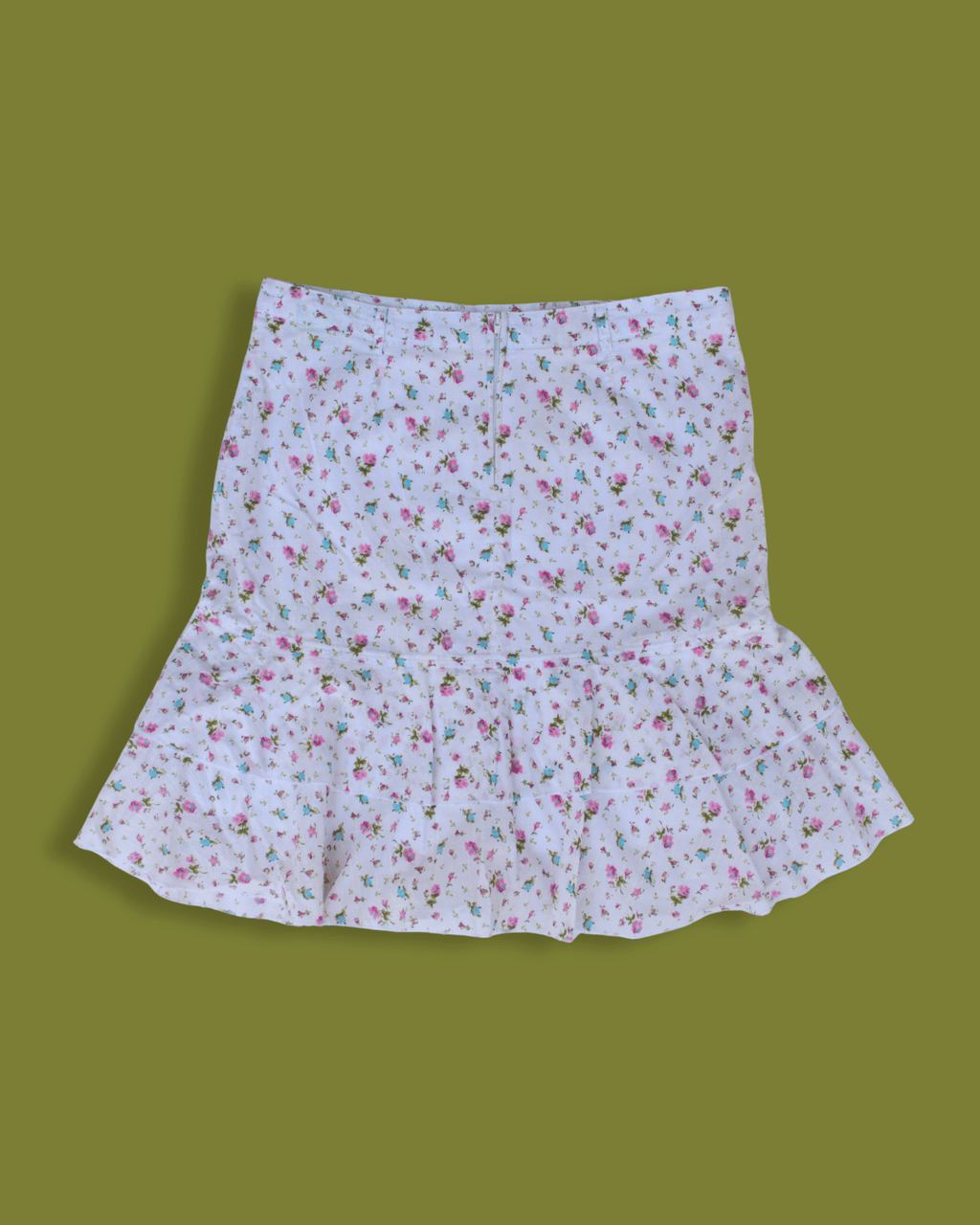Dainty Floral Tiered Ruffle Midi Skirt