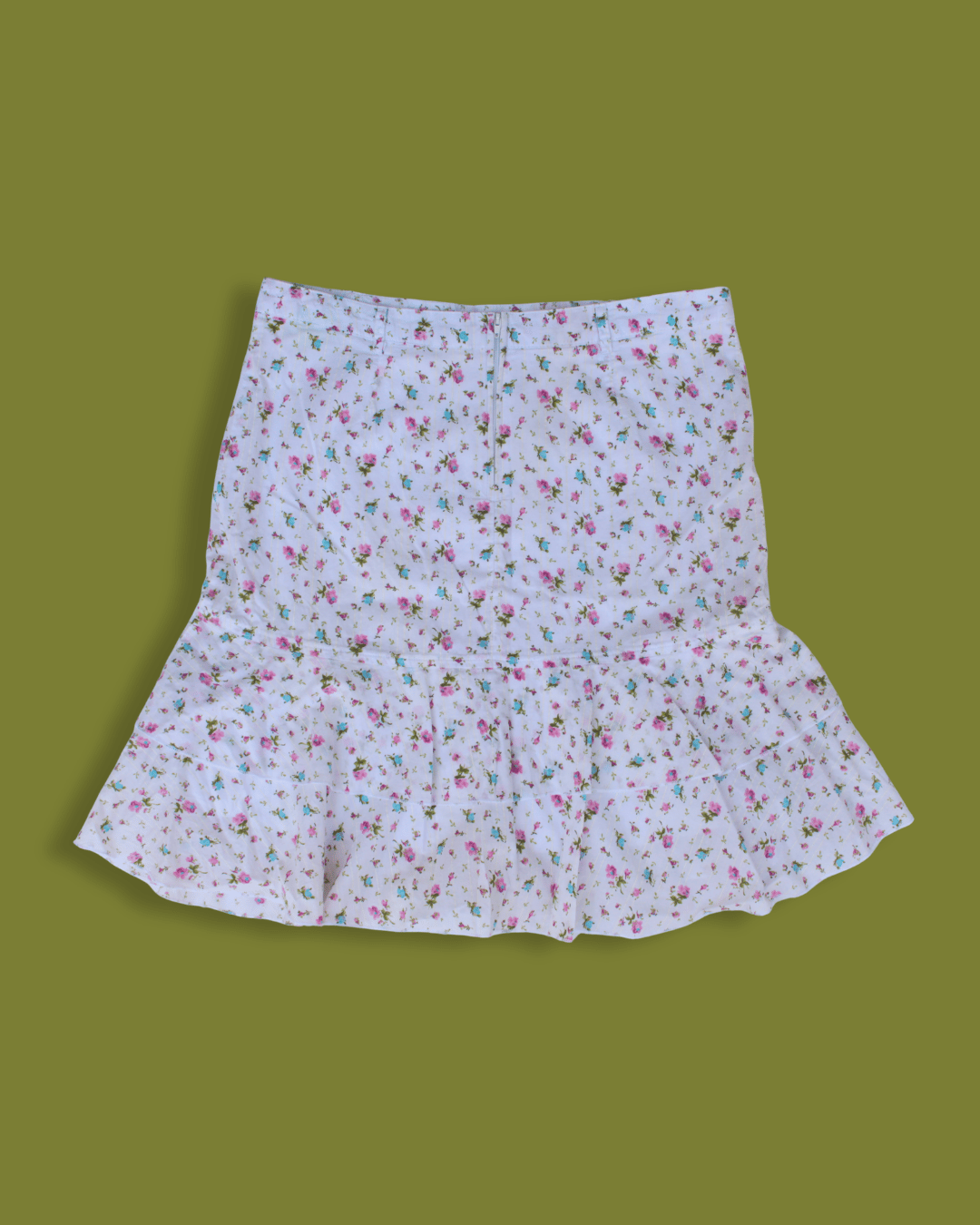 Dainty Floral Tiered Ruffle Midi Skirt