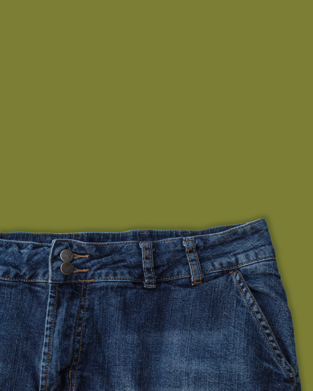 Denim Pleated-side Midi-skirt