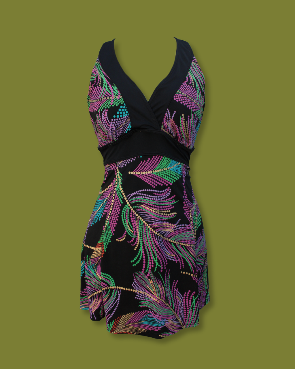 Disco Halter-neck Swim Dress