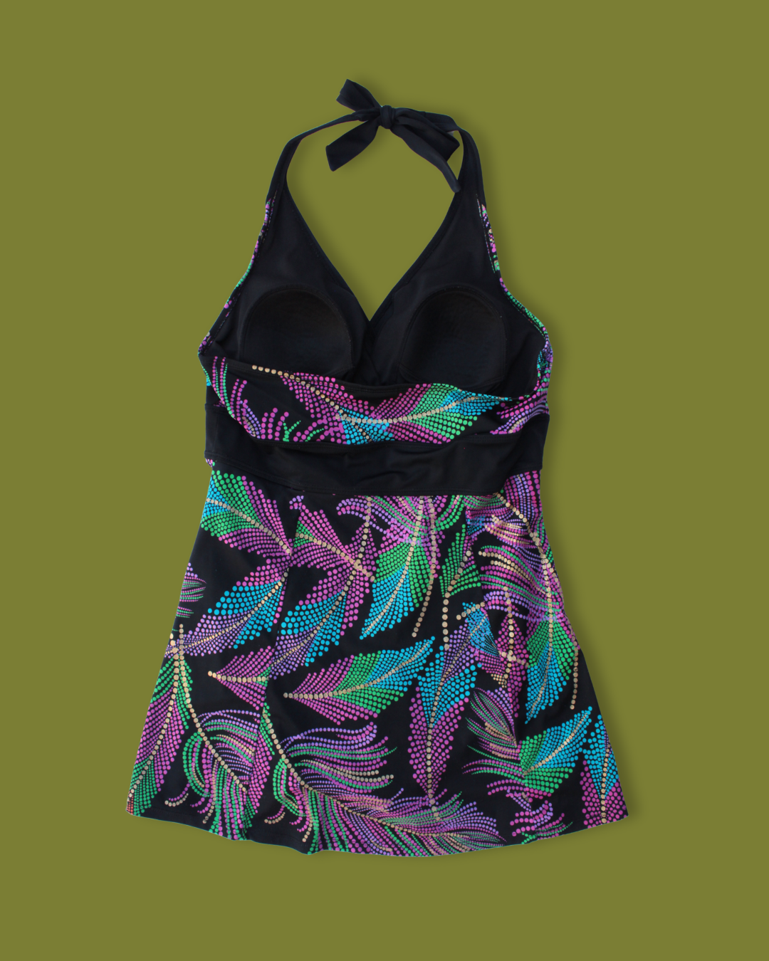 Disco Halter-neck Swim Dress