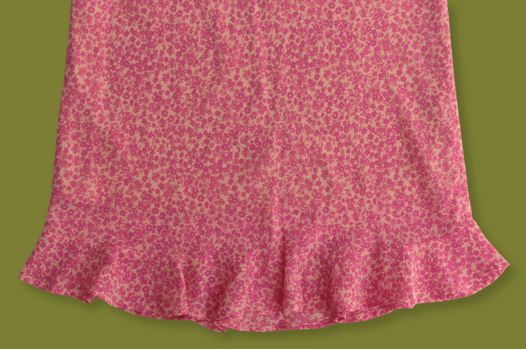 Ditsy Floral Ruffle-hem Midi-skirt