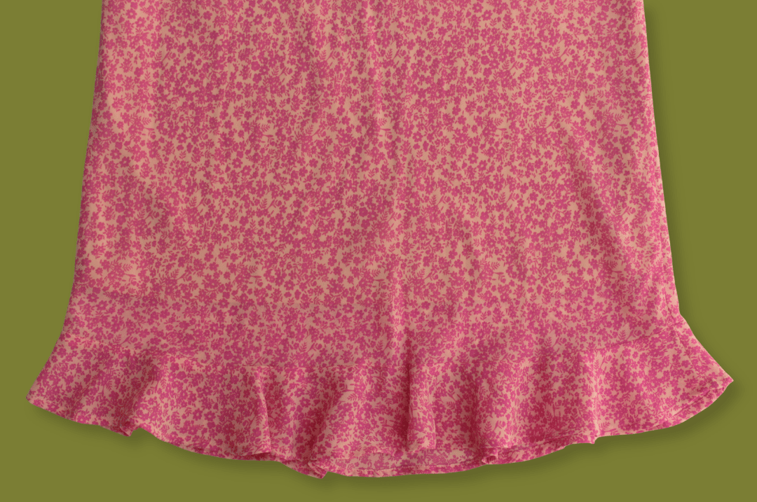 Ditsy Floral Ruffle-hem Midi-skirt