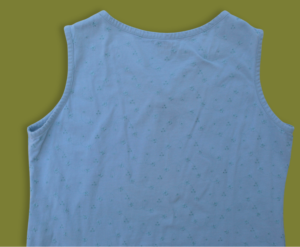 Eyelet Henley V-neck Tank Top