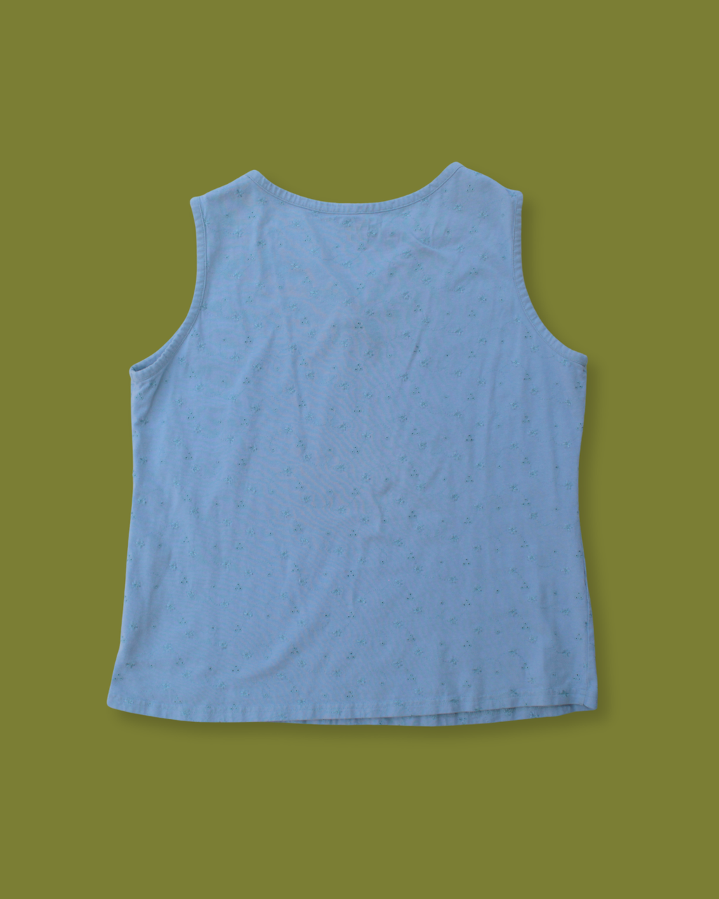 Eyelet Henley V-neck Tank Top