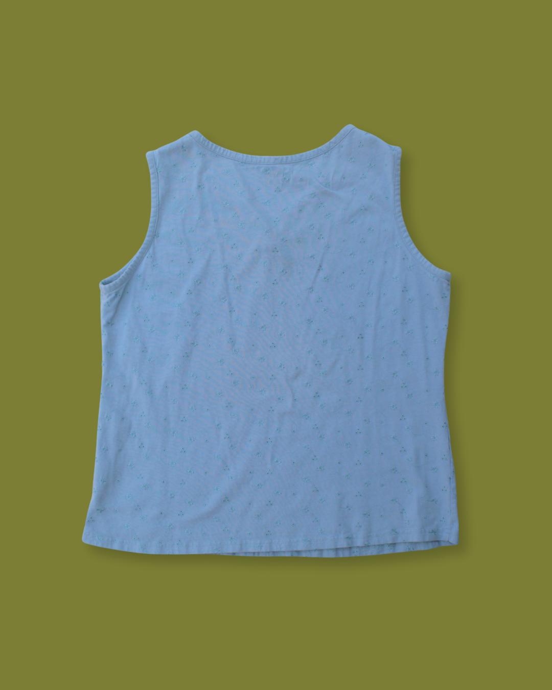Eyelet Henley V-neck Tank Top