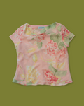 Vintage Floral Plus Cowl-neck Top