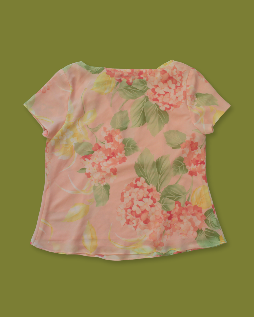 Vintage Floral Plus Cowl-neck Top
