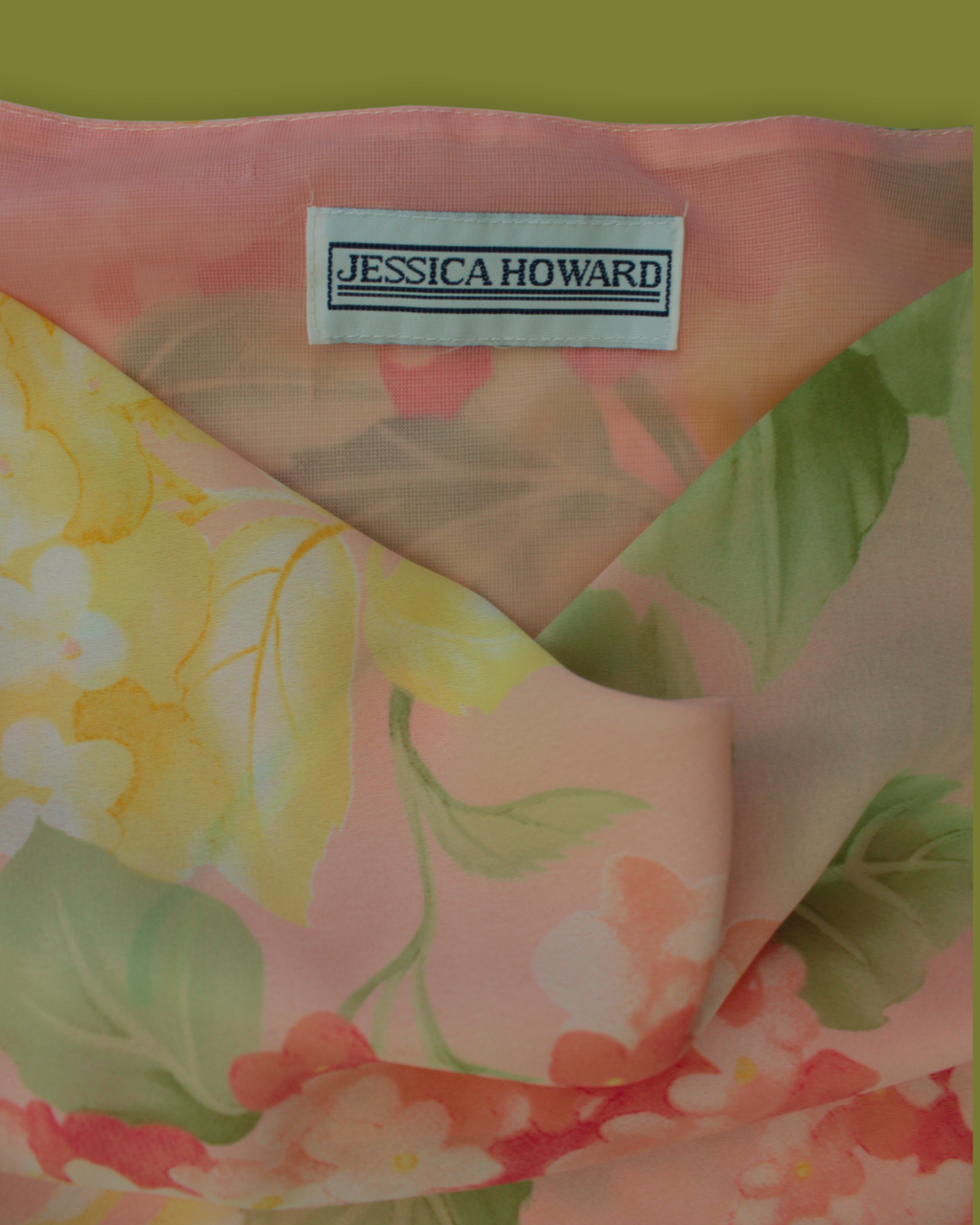 Vintage Floral Plus Cowl-neck Top