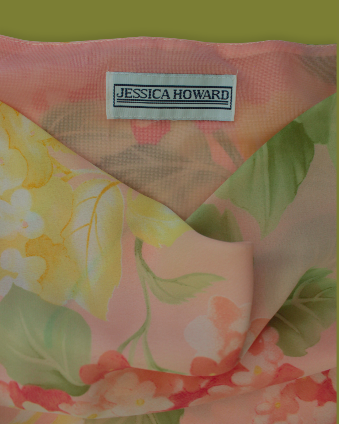 Vintage Floral Plus Cowl-neck Top