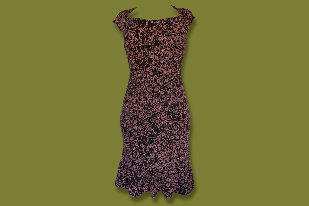 Floral Ruffle-hem Midi dress