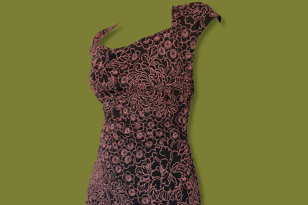 Floral Ruffle-hem Midi dress