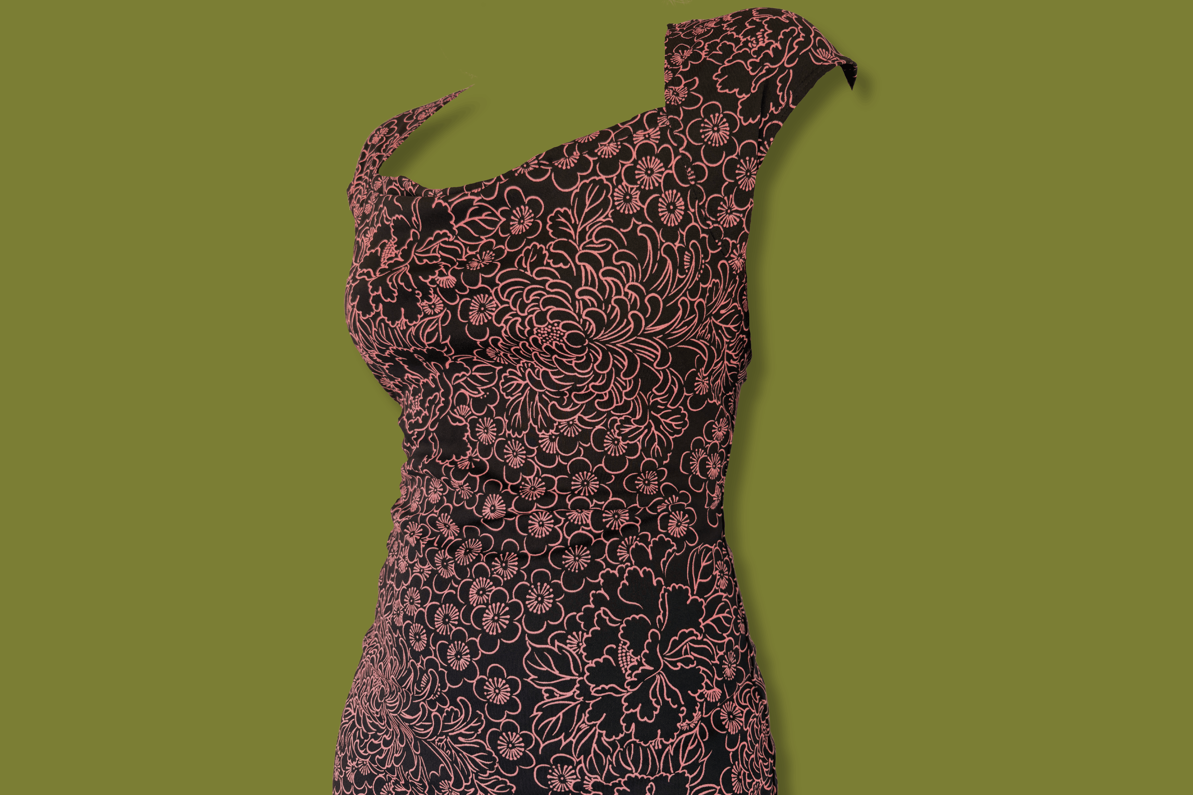 Floral Ruffle-hem Midi dress