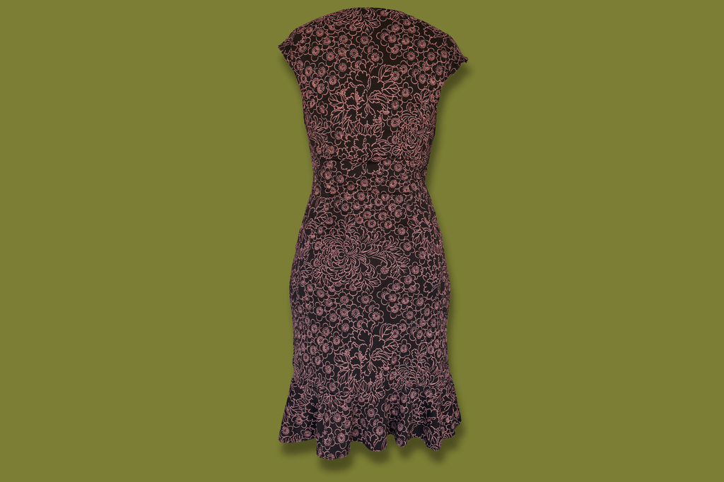 Floral Ruffle-hem Midi dress