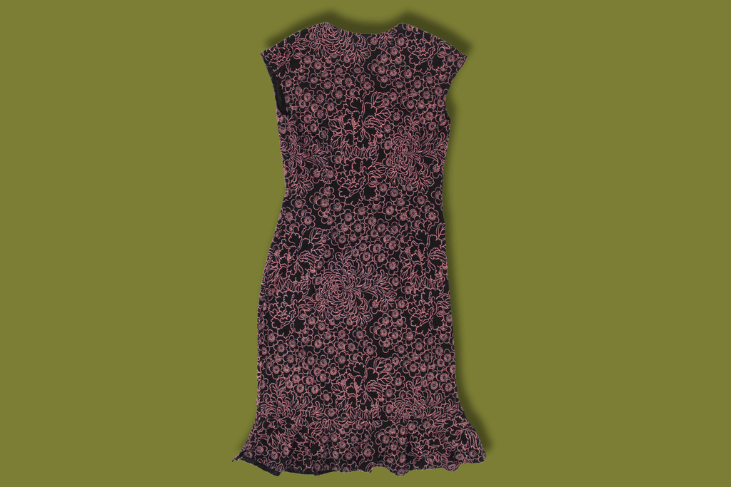 Floral Ruffle-hem Midi dress