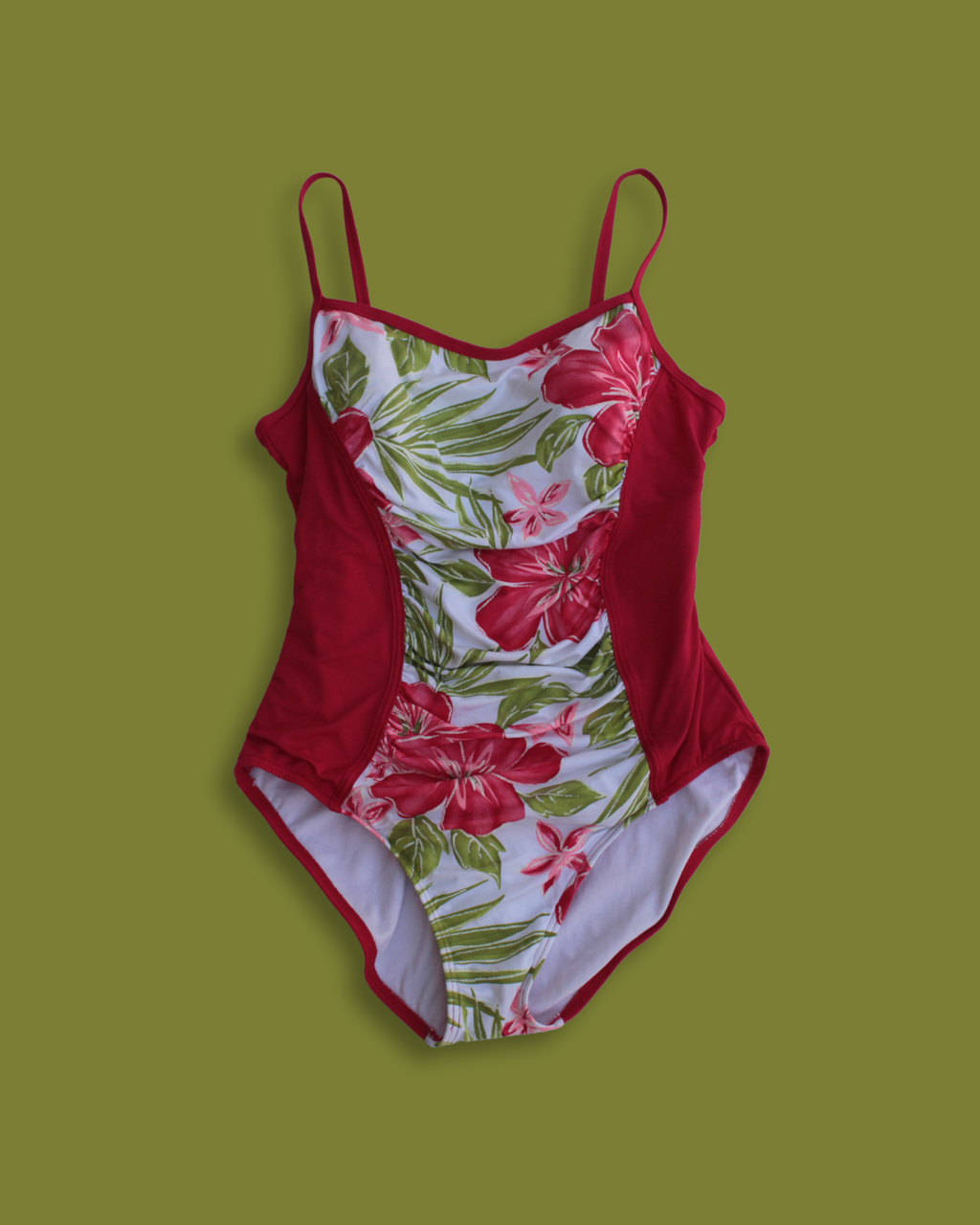 Floral Paneled Ruched One-piece Swimsuit