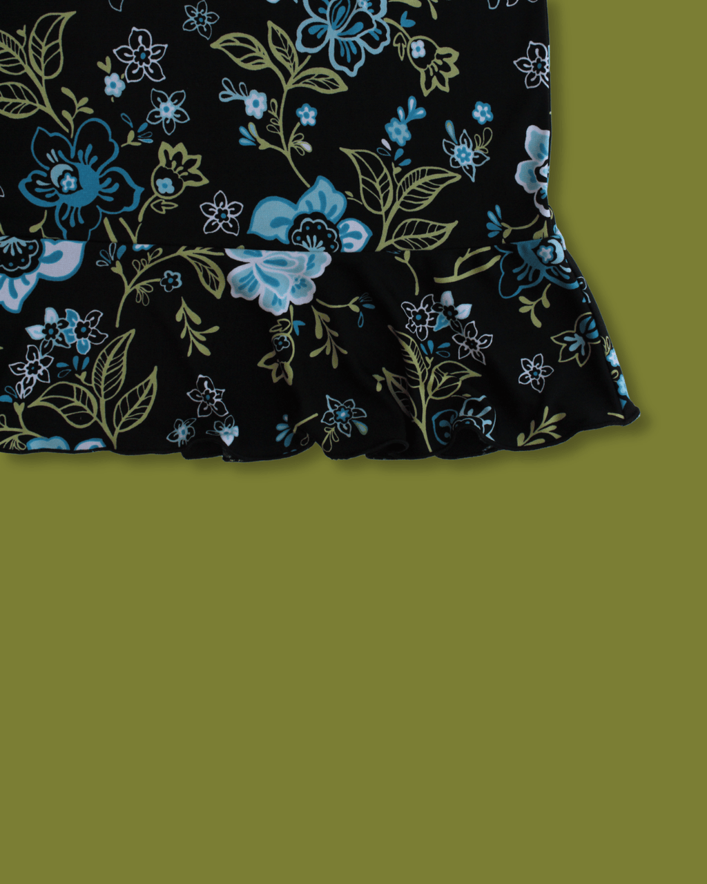 Floral Ruffle-hem Maxi-skirt