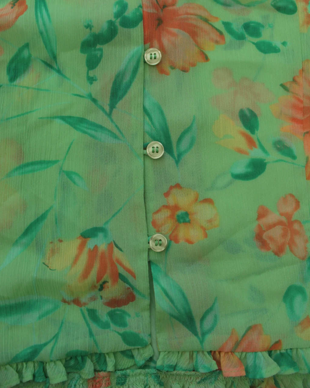 Floral Ruffle-hem Plus Button Down