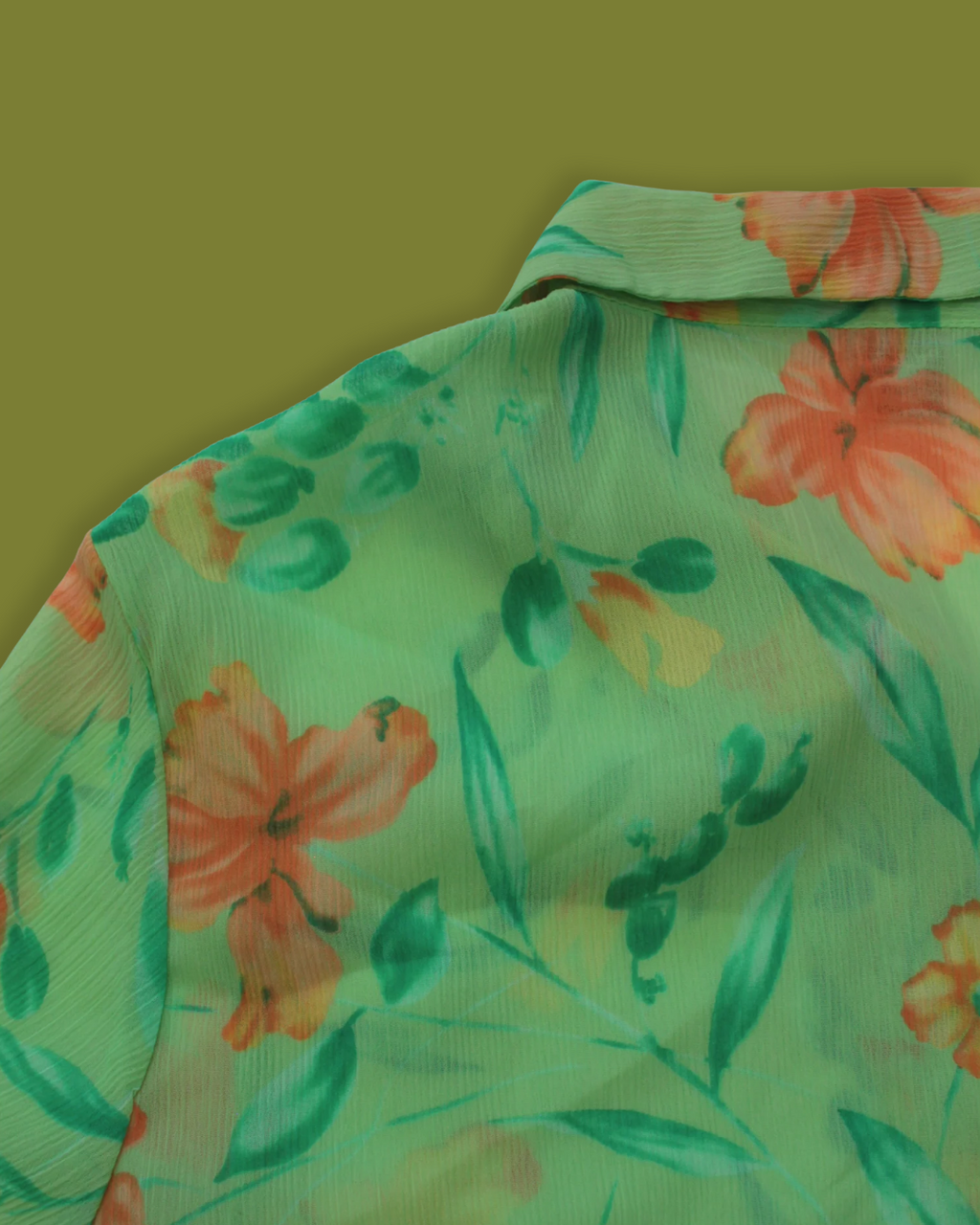 Floral Ruffle-hem Plus Button Down