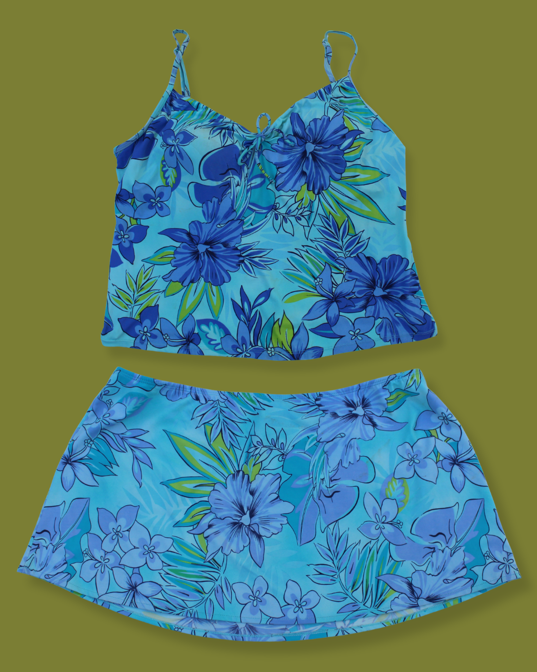Floral Tankini Swim-skirt Bathing Suit