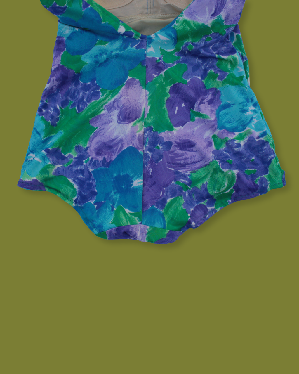 Florescent Floral Ruched-front One-piece
