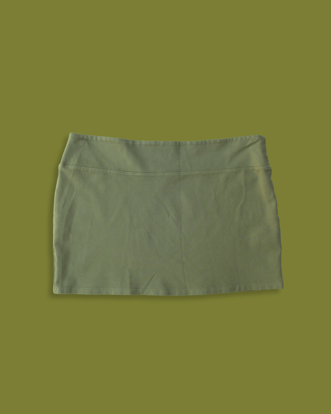 Green Cotton Mini-skirt