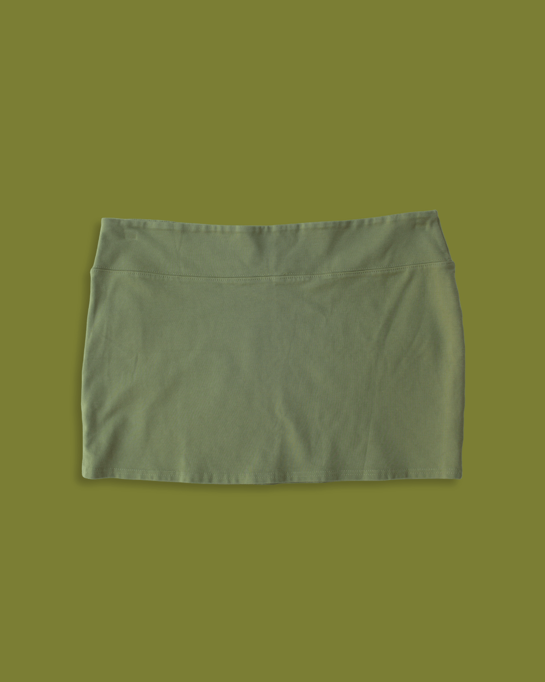 Green Cotton Mini-skirt