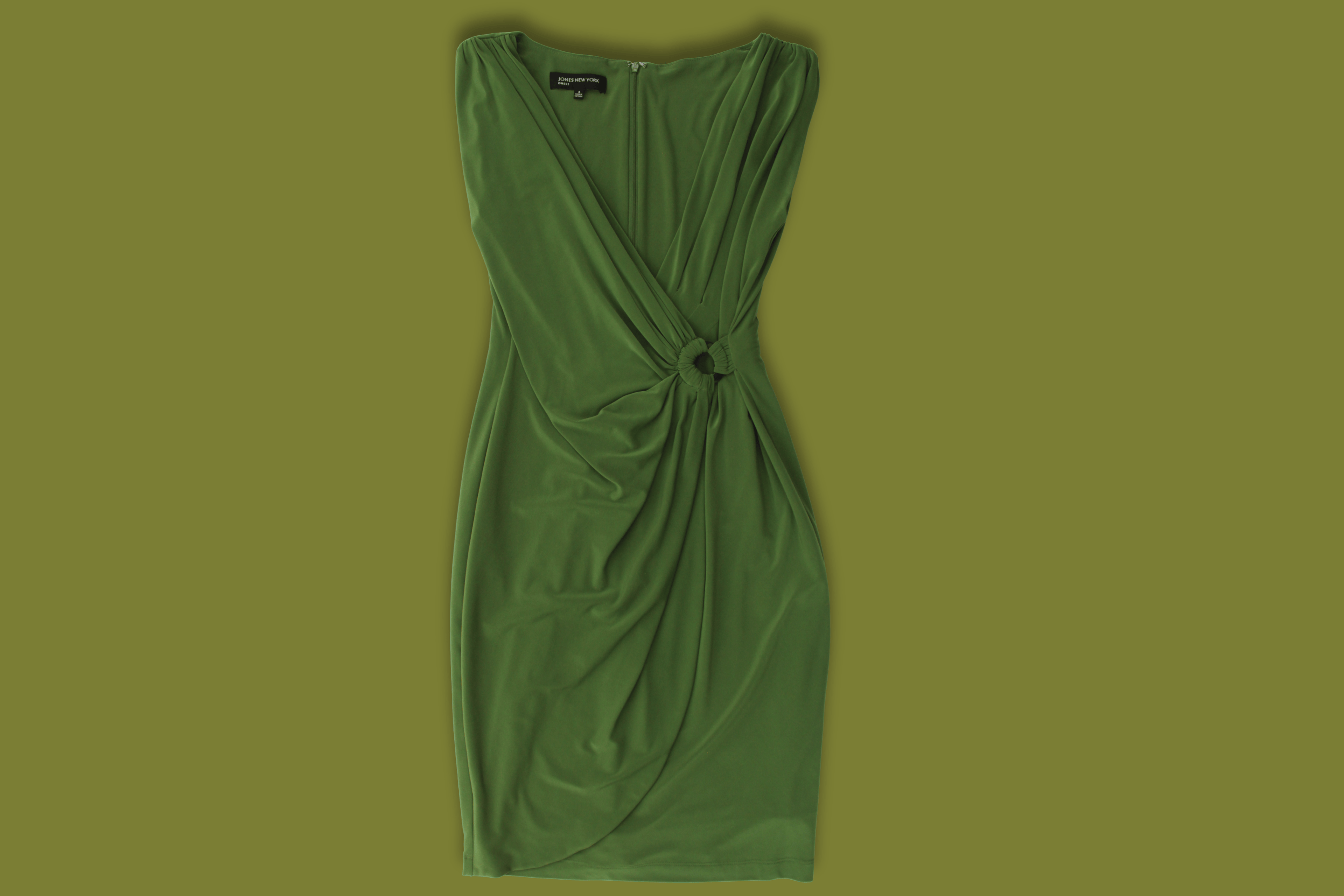 "Jones New York" Cross-front Midi Dress