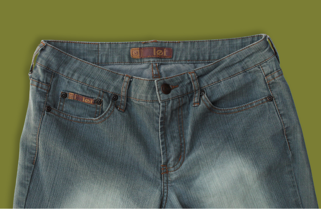 Heathered Low-rise Bootcut Jeans