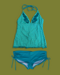 "Candies" Gingham Halter and Brief Tankini Set