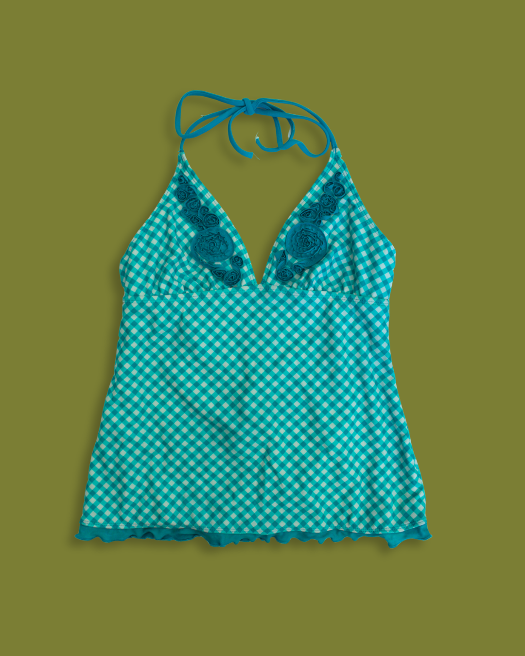 "Candies" Gingham Halter and Brief Tankini Set