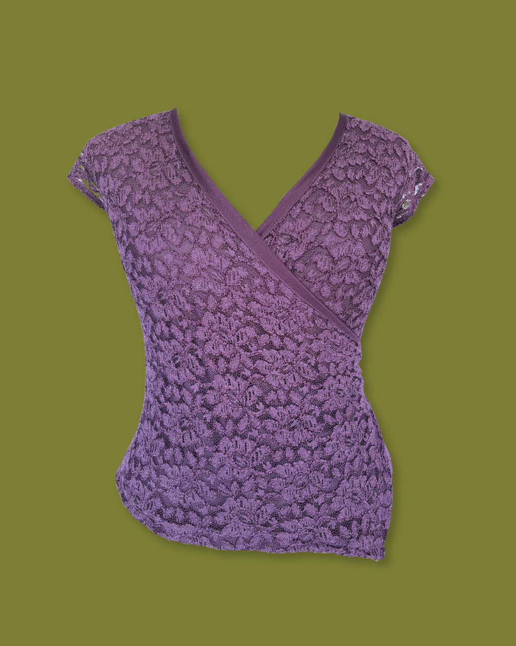 Lace Cross-front V-neck Top