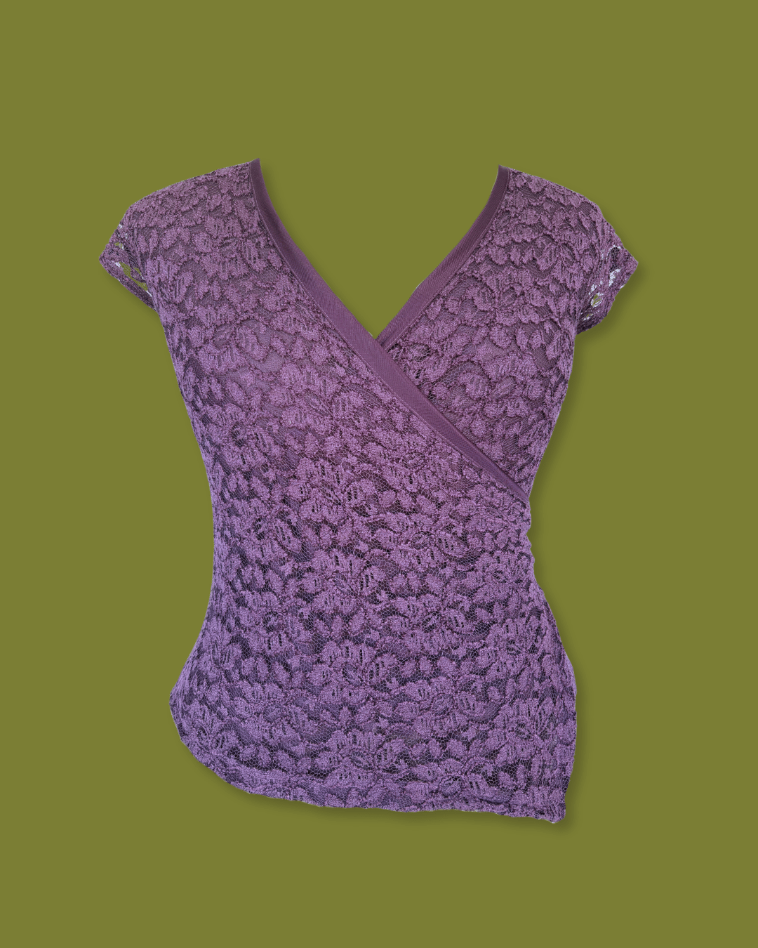 Lace Cross-front V-neck Top