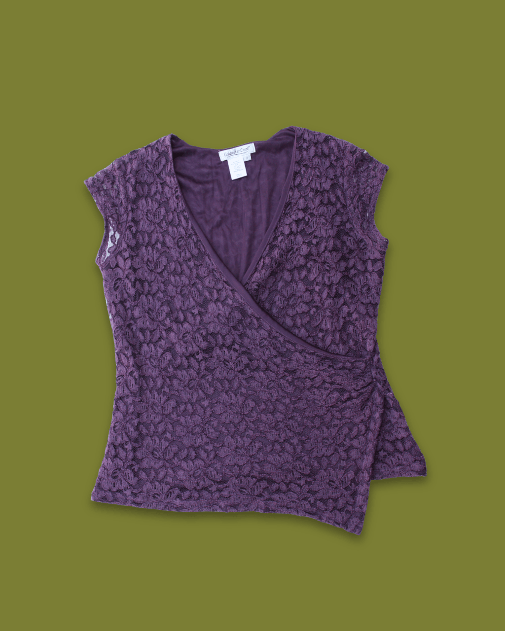 Lace Cross-front V-neck Top