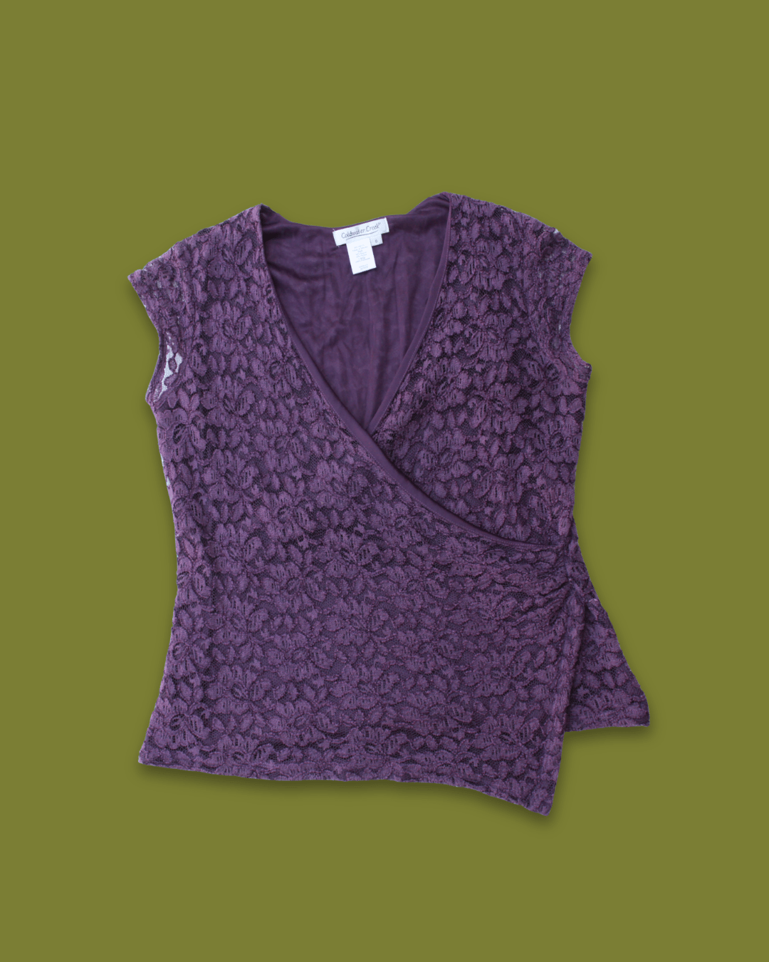 Lace Cross-front V-neck Top